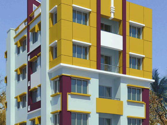 Architect’s view of Trans Corel, a G+4 apartment building