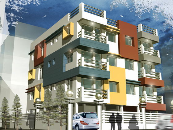 Architect’s view of Trans Enclave, a G+3 apartment building