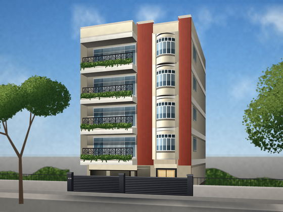 Trans House, a completed G+4 apartment building on Bondel Road